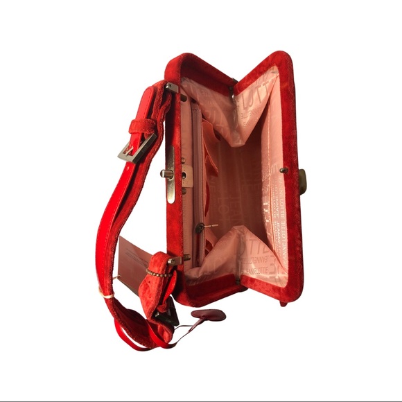 *HOST PICK!* NWT. Red velvet and Vinyl Jeanne Lottie handbag. - Picture 3 of 8